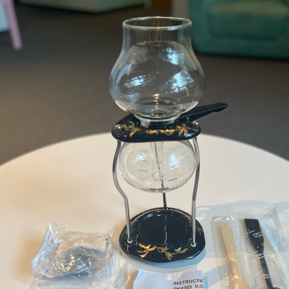 HTF Rare Yama Glass Tabletop Coffee Tea Siphon Ceramic Base 5 Cup Plus READ